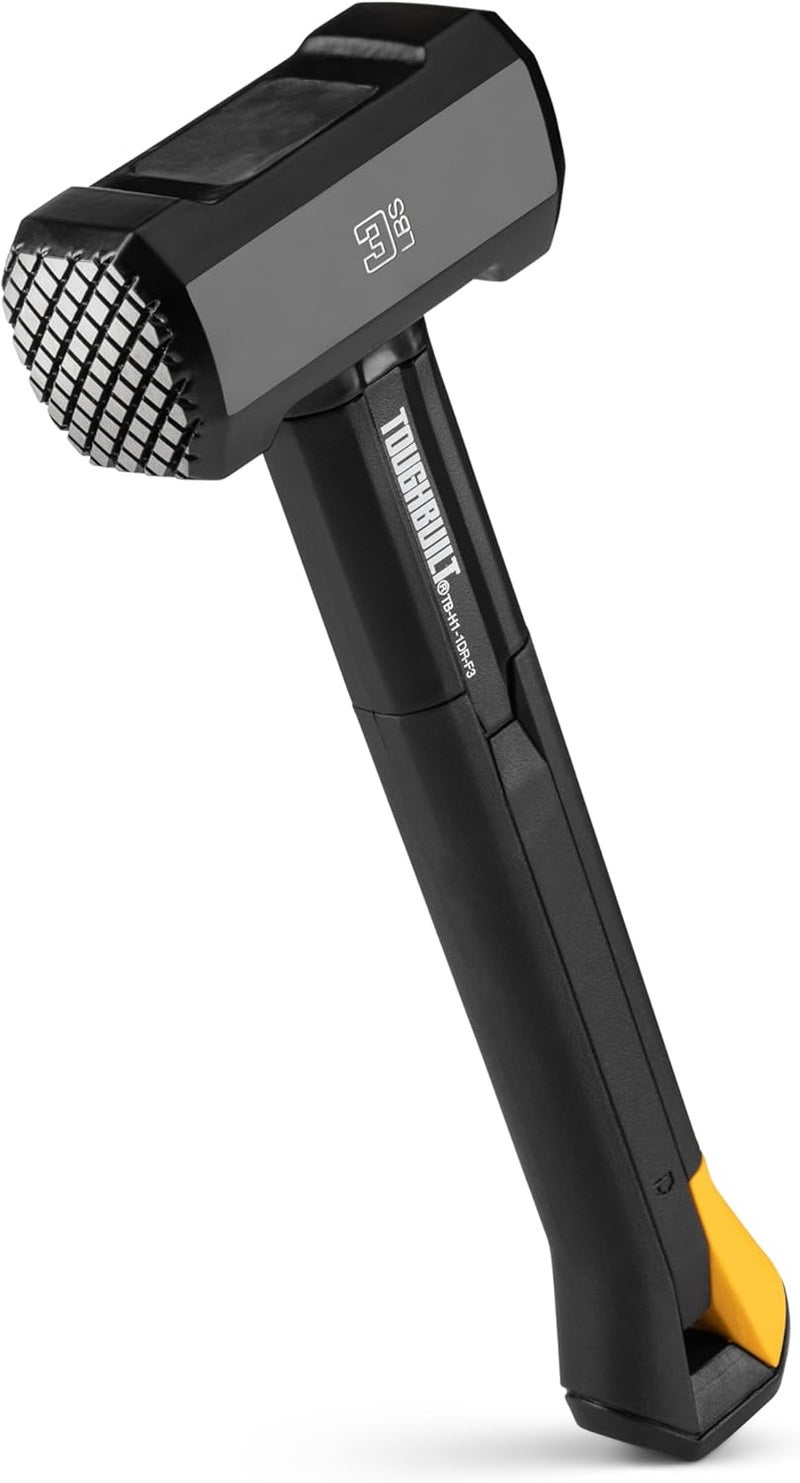 TOUGHBUILT – 3 lb. Fiberglass Drilling Hammer, Heavy-Duty Mini Sledge Hammer Drop-Forged Steel Head, Shock-Absorbing Fiberglass Handle, Precision Balance, Anti-Vibration Grip (TB-H1-1DR-F3) - Image 1